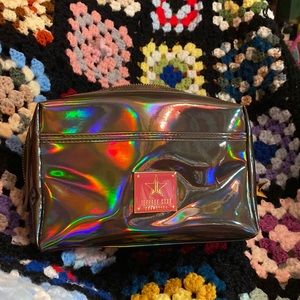 jeffree star black holographic rainbow makeup bag